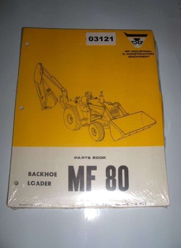 MASSEY FERGUSON PARTS BOOK MF 80 BACKHOE LOADER NEW OEM  