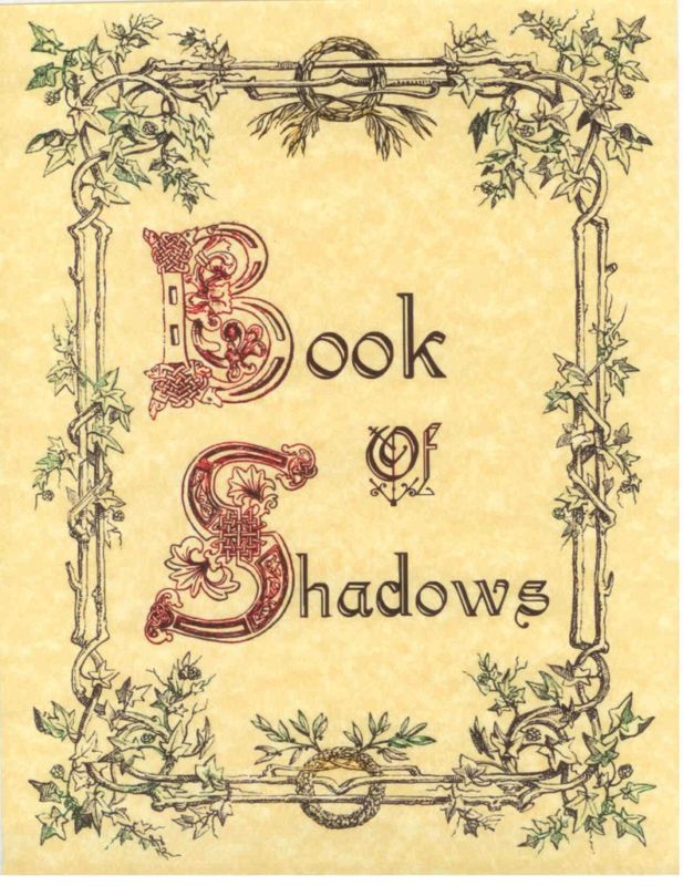 Book of Shadows Cover Page on aged parchment  