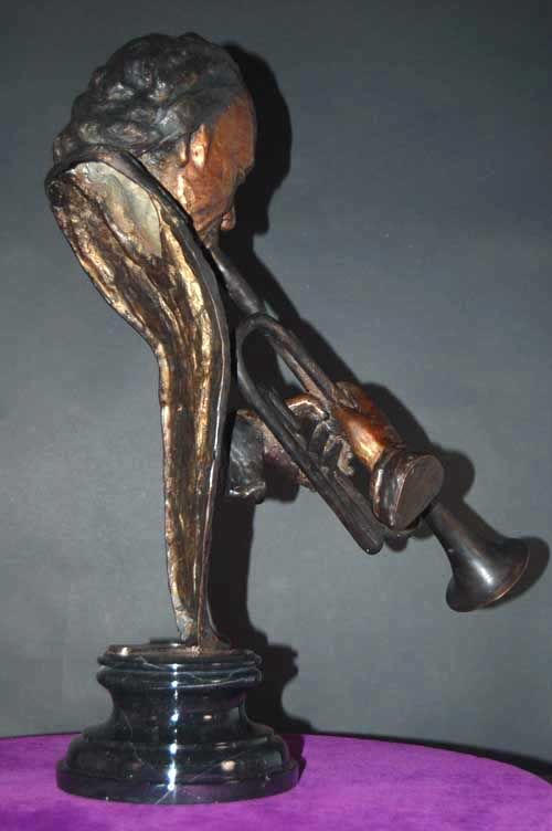 Miles Davis Bronze Bust Jazz Trumpeter Statue  