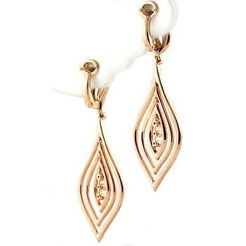   AAA COGNAC BROWN DIAMOND DANGLE EARRINGS 14K ROSE / PINK GOLD  