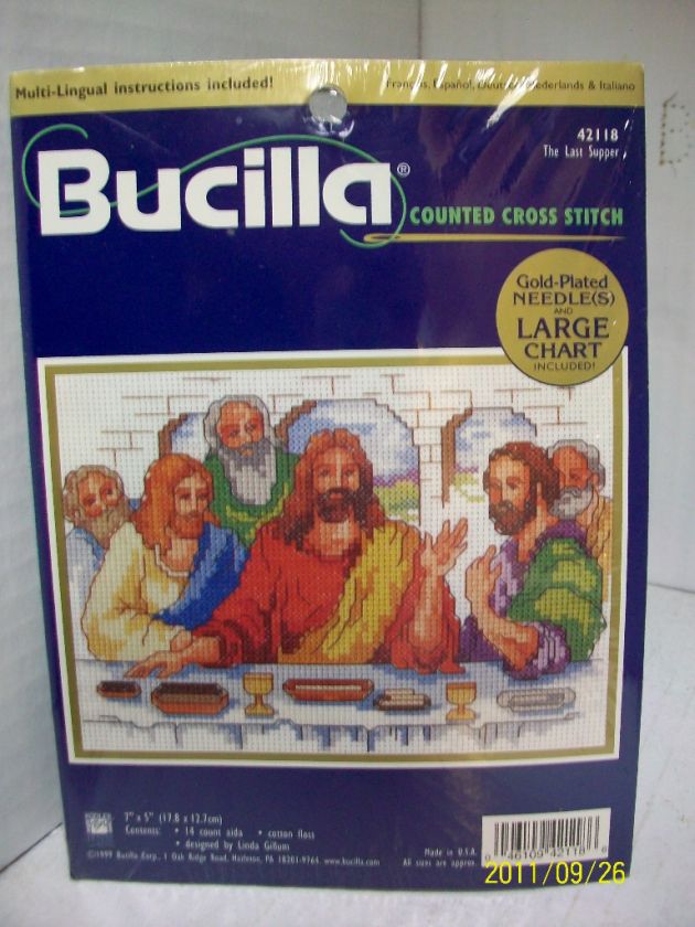 BUCILLA COUNTED CROSS STITCH KIT THE LAST SUPPER 7X5 SEALED GILLUM 