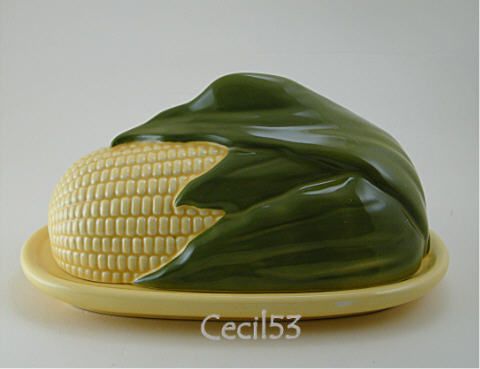 CORN BUTTER DISH MARKED SHAWNEE # 72  