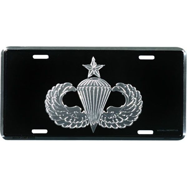   AIRBORNE SENIOR PARATROOPER JUMP WINGS AUTO TAG CAR LICENSE PLATE