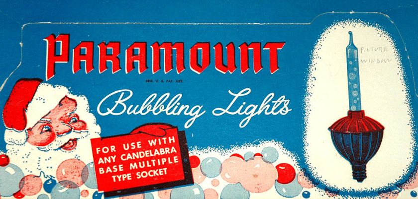   PARAMOUNT VINTAGE CHRISTMAS BUBBLE LIGHTS IN RETAIL STORE DISPLAY BOX