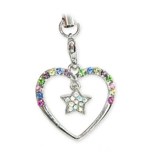 For Blackberry Tour & Bold 9700 HEART STAR Charm Cell  