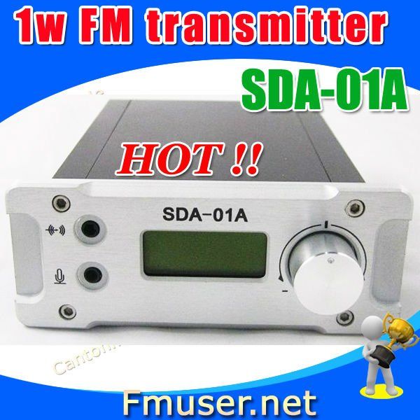   SDA 01A 1W FM PLL radio broadcast transmitter PC Control+antenna KIT