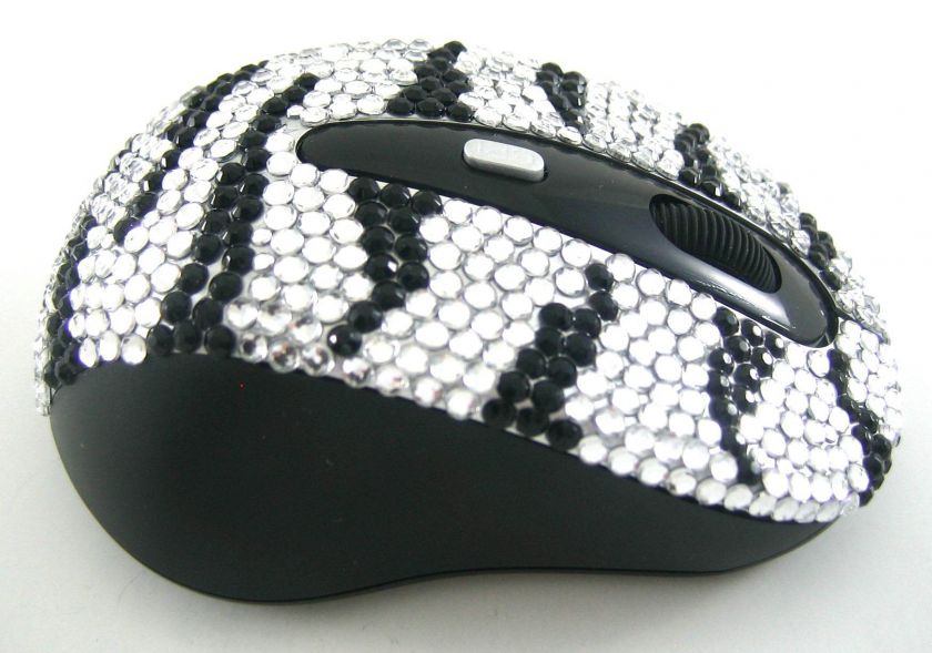 Wireless Zebra Crystal USB Optical Computer Mouse  