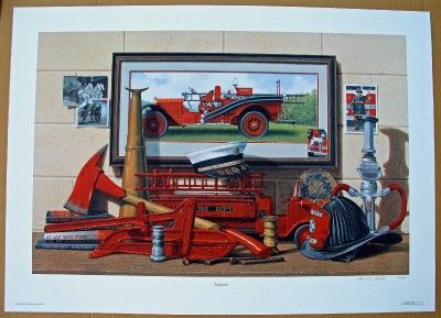 Dedication Firefighting S/N Print by Ward H. Nichols  