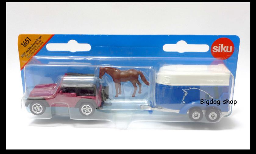   Jeep Wrangler CAR WITH HORSE TRAILER 1/64 diecast car gift  