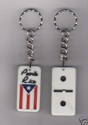 PUERTO RICO FLAG DOMINOES KEYCHAIN  