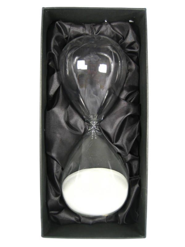 WHITE Sand Glass Hourglass 30 Minute Timer Modern Sleek  