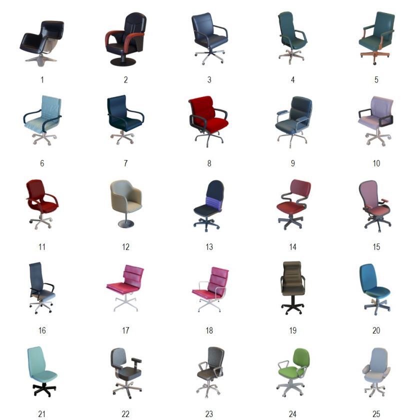   Chairs V1 3d models with textures and mapping  3D STUDIO MAX  