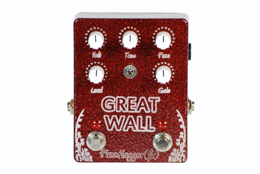 Fuzzhugger FX Great Wall Fuzz FX Pedal Red Hammertone  