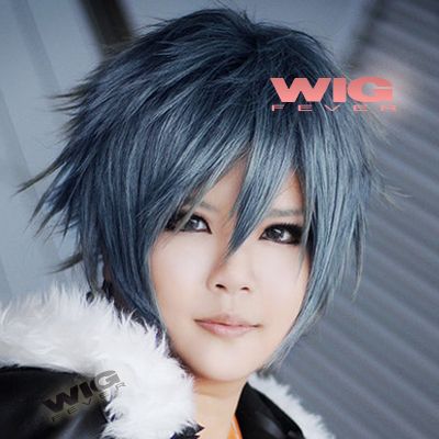 Togainu no Chi Akira Anime Cosplay Short Dark Grey Hair Wig  