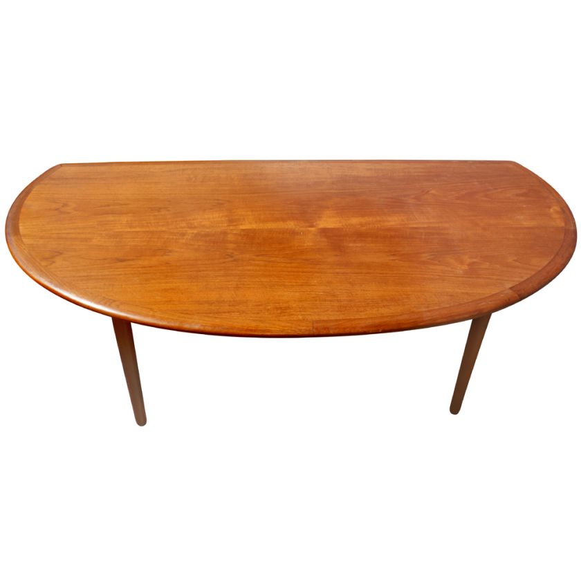 60 Mid Century Modern Vintage Half Moon Coffee Table  