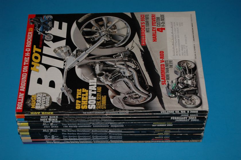 Lot of 12 HOT BIKE Harley Davidson Enthusiasts Magazine  