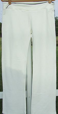   AZRIA WHITE STRETCH YOGA SWEAT WORK OUT FITNESS JOG PANTS L NEW  