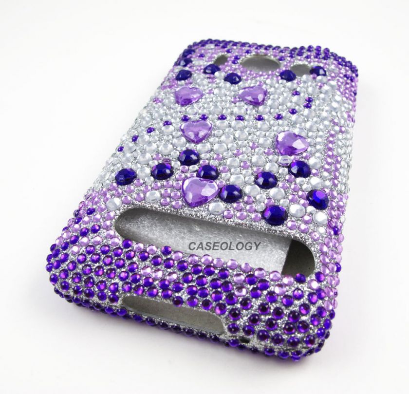 PURPLE BLING DIAMOND CASE COVER HTC EVO 4G ACCESSORY  