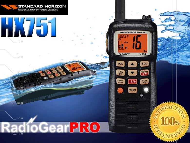 Standard Horizon HX751 6W Floating VHF Handheld Radio  