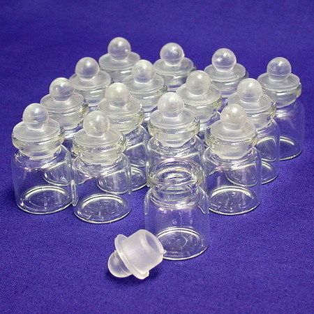 50 GLASS STORAGE/DISPLAY BOTTLE/JAR WITH RUBBER LID   Z1  