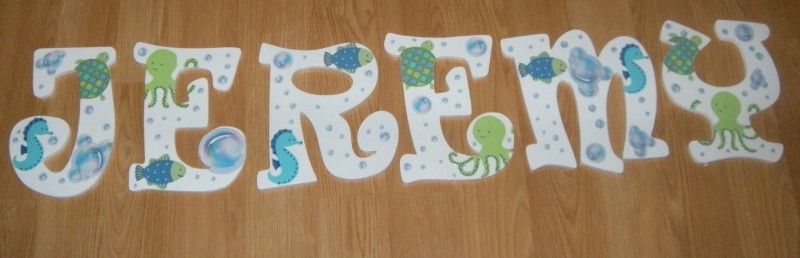 CUSTOM NURSERY WOODEN WALL LETTERS KIDSLINE BUBBLES  