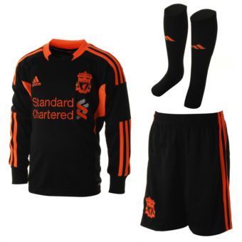 ADIDAS LIVERPOOL HOME GOALKEEPER SHIRT KIT 11 12 KIDS  