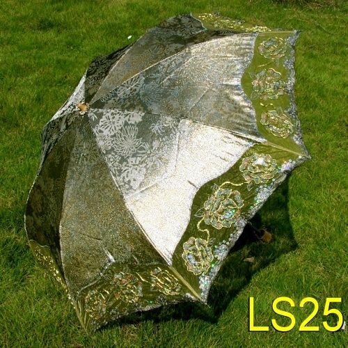 Ladys Lace Parasol Double Folding Anti Uv Sun Umbrella  