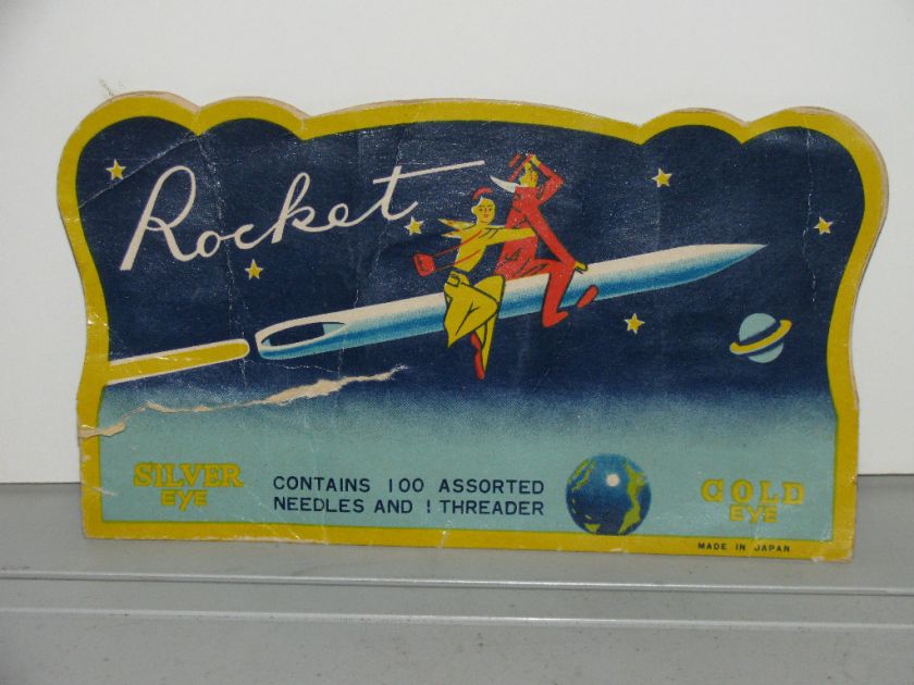 Vintage Rocket Gold & Silver Eye Sewing Needles Japan  