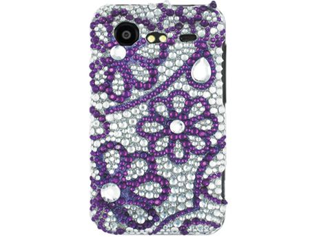   CASE COVER HTC INCREDIBLE 2 SILVER PURPLE FLOWER 6350 FACEPLATE  