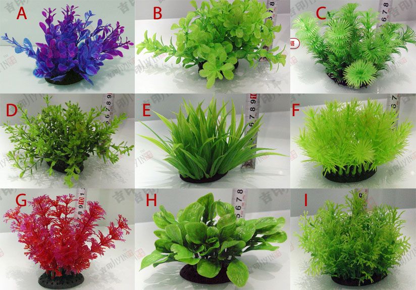 12PCS Aquarium Fish Tank Plastic Plant Ornament Underwater Coral 