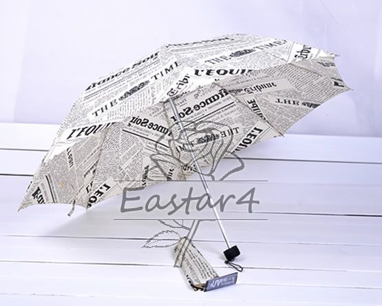 New News Paper 3 Section Rain Sun Umbrella  