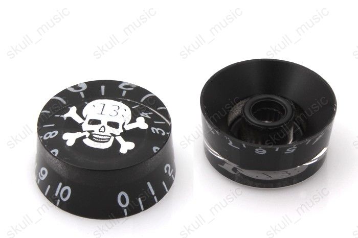 ELECTIC GUITAR KNOBS BLACK / SKULL LOGO  