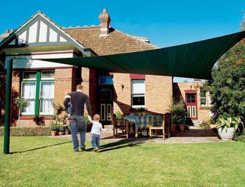 New Coolaroo 11 10 Square Shade Sail Canopy   Green  