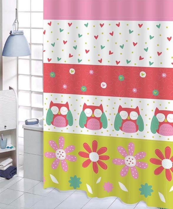 Lovely Cartoon Owls Fabric Shower Curtain Y2710  