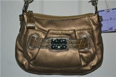 NEW SIENNA RICCHI MILAN MINI CROSS BODY HANDBAG METALLIC BRONZE NWT $ 