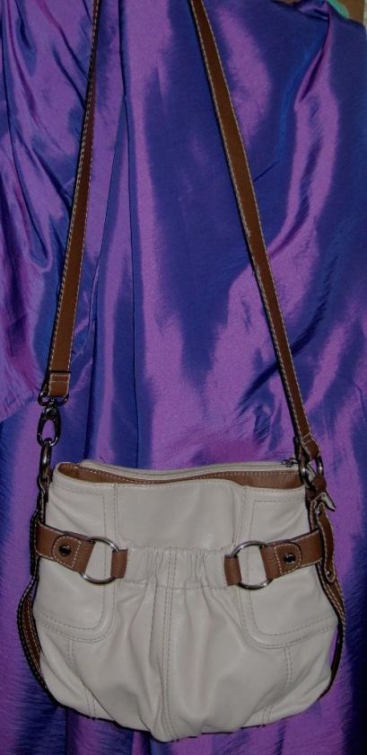   Leather w/Brown Straps & Trim TIGNANELLO Cross Body Purse / Handbag