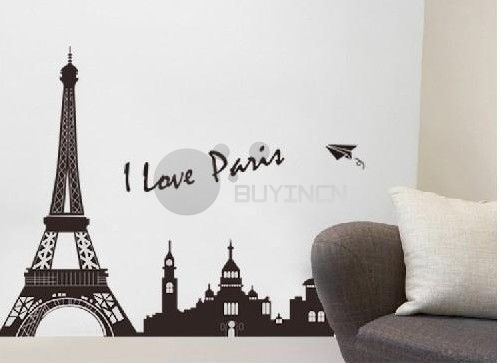 Paris Eiffel Tower Art Home Wall Sticker Mural Vinyl Decal decor 