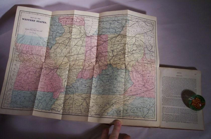 RARE 1860 US Travel Book w 4 LARGE Maps Americana  