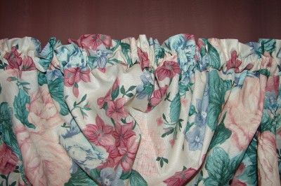 VINTAGE PAIR FLORAL PRINT SWAGS/VALANCES  