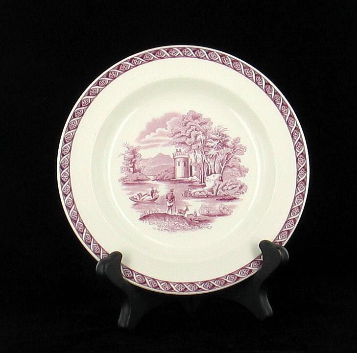 ANTIQUE WEDGWOOD LUGANO MULBERRY PURPLE BREAD PLATE  