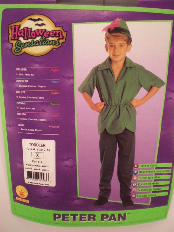 Rubies Peter Pan Costume 2 4 Toddler Child Halloween  