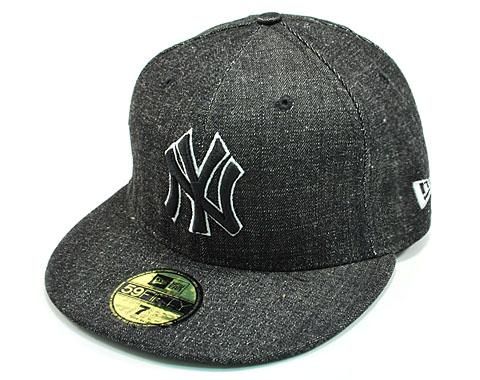 NEW ERA 5950 FITTED HAT NEW YORK YANKEES BLACK DENIM  